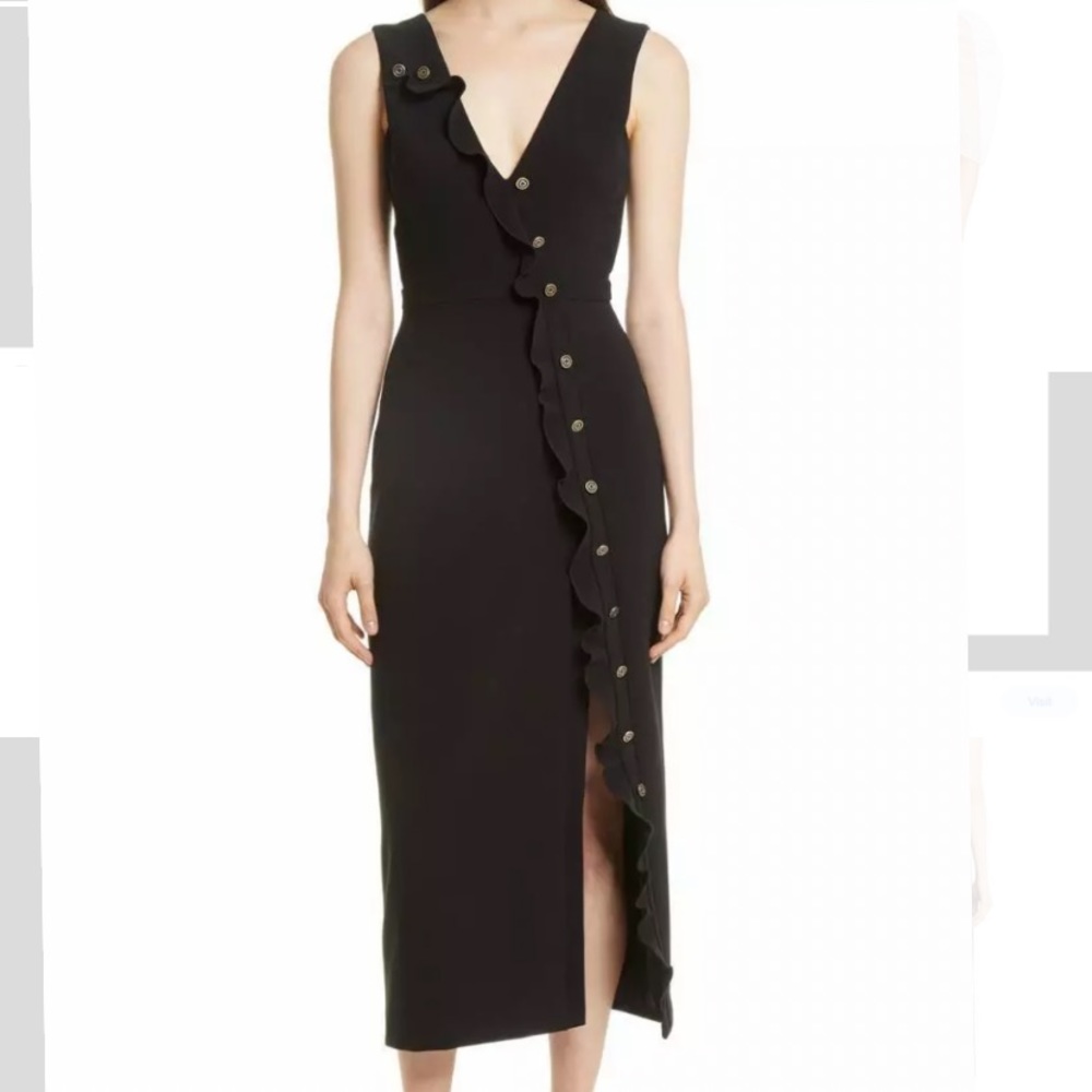 Saloni Marley black/gold midi dress Sz 4!